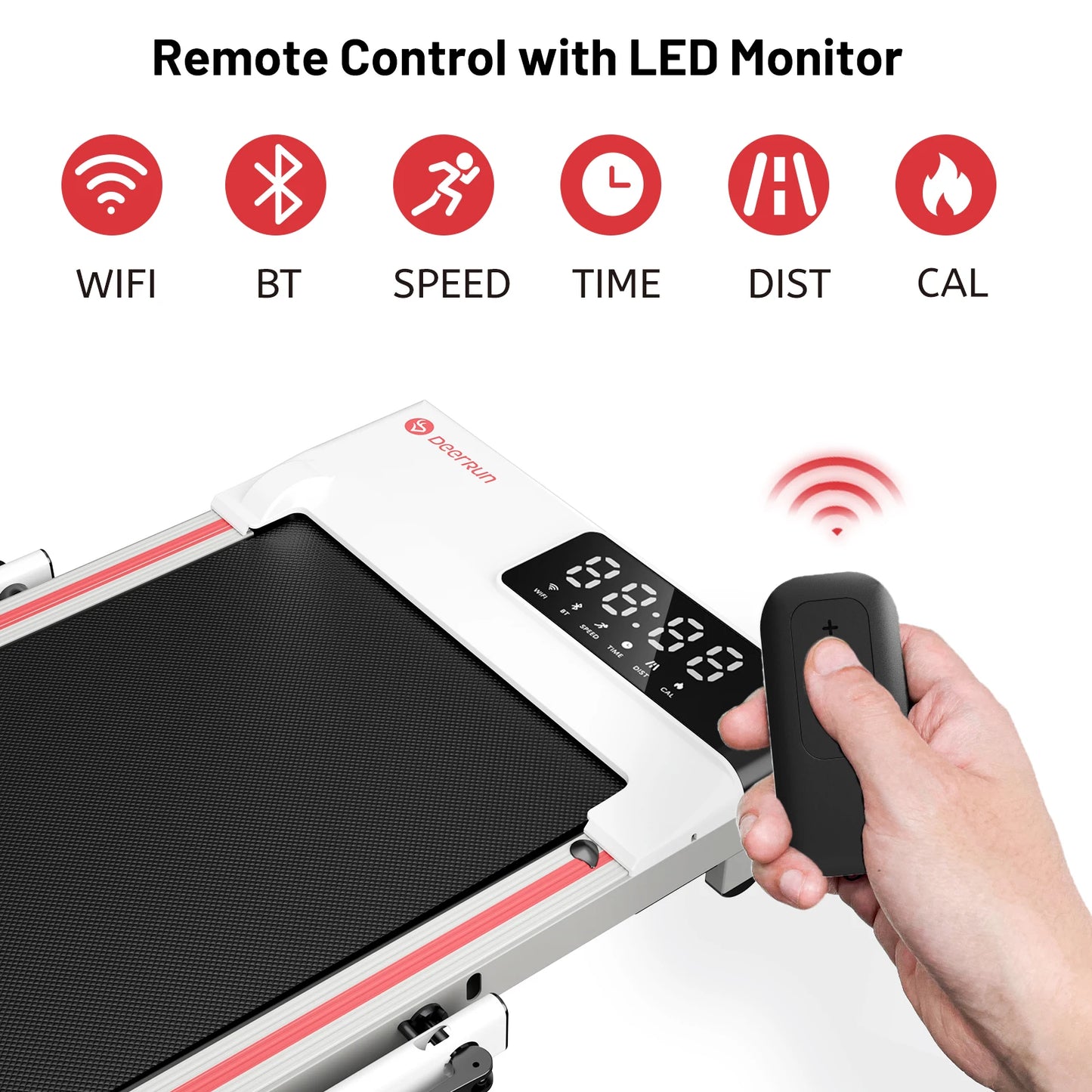 Driving Foldable Walking Treadmill With Remote App Control