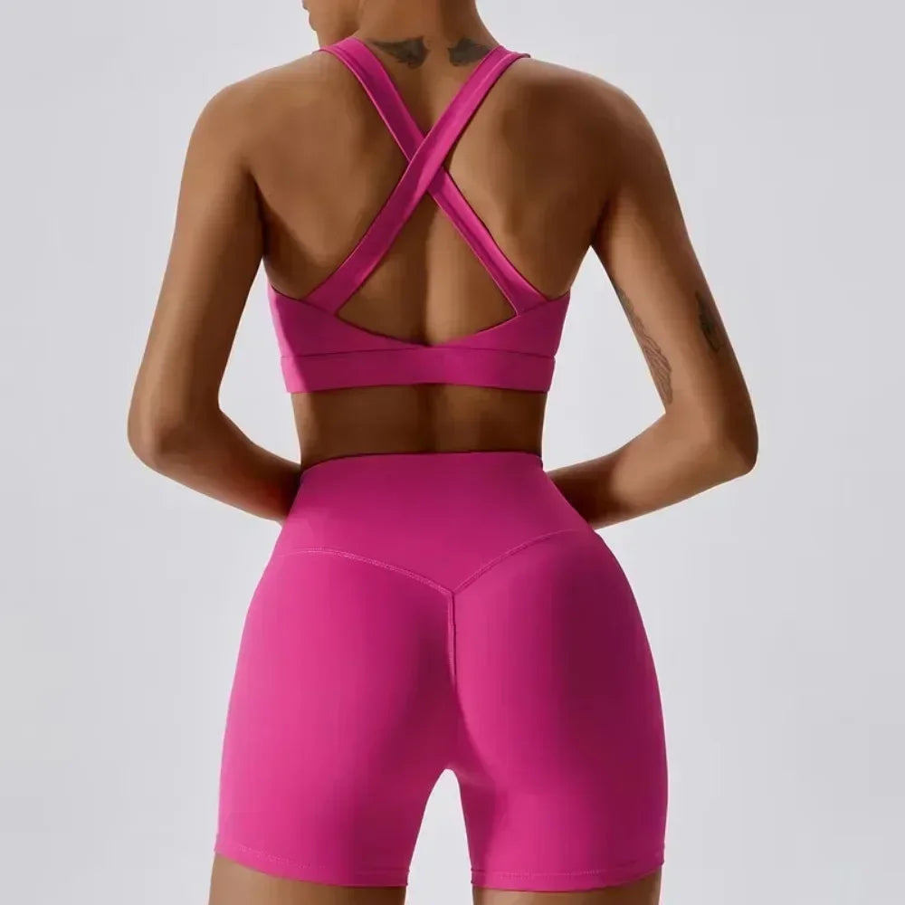 Stown Sportswear 3 Piece Yoga Set with Bra Jacket Shorts
