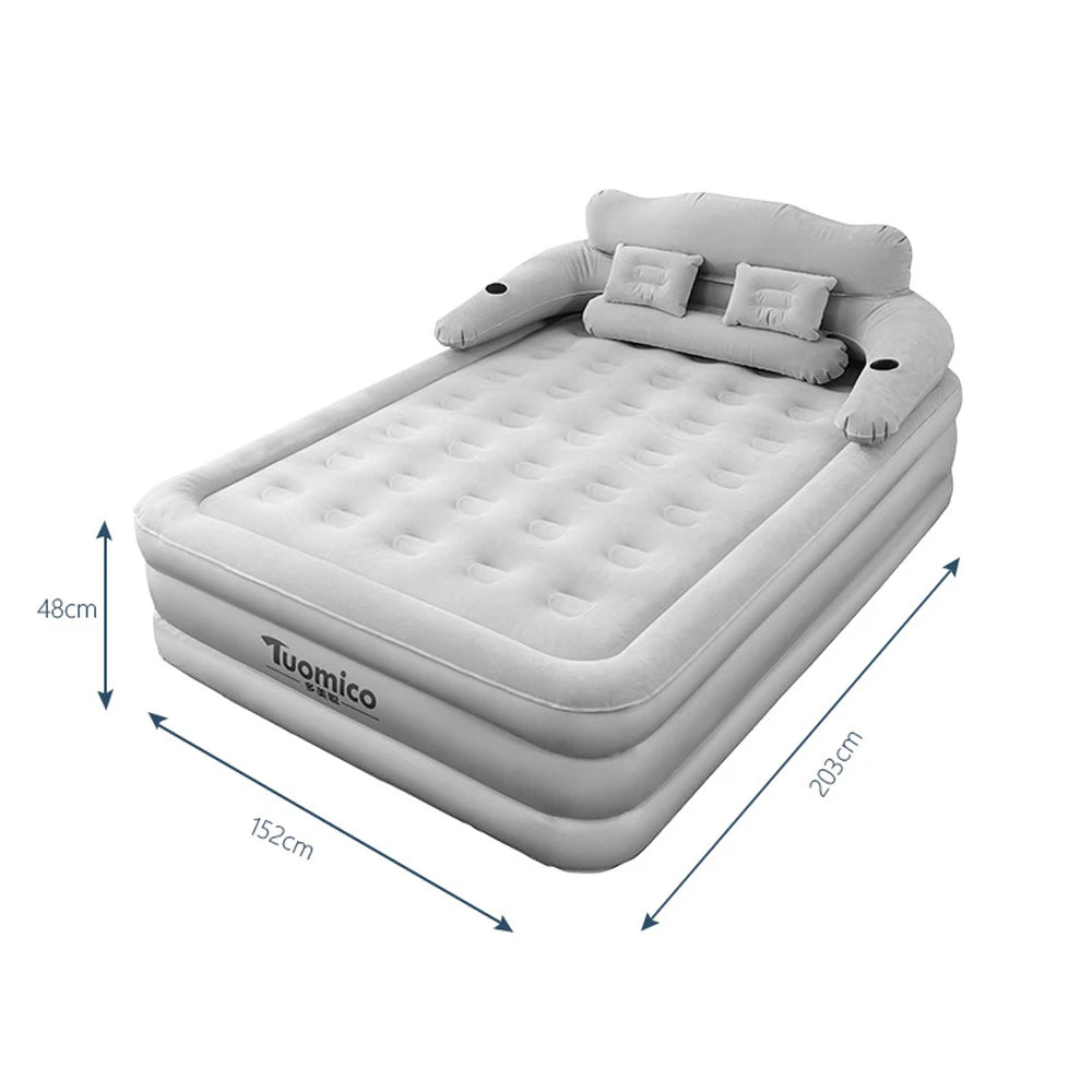 Camping Air Bed With Backrest For Two Persons Outdoor